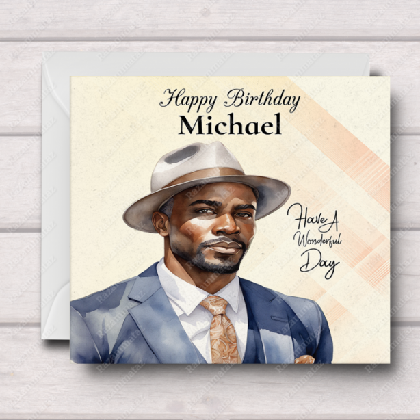 Black Man Birthday Card F